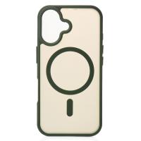Силіконовий чохол MagSafe MATTE для телефону iPhone 16 зелений