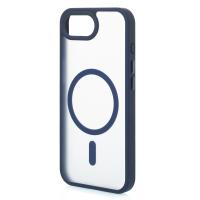 Силиконовый чехол MagSafe MATTE для iPhone 16E темно-синий
