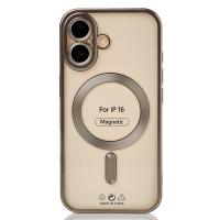 Силиконовый чехол MagSafe SHINING MATTE для iPhone 16 natural titanium