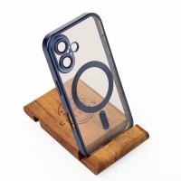 Силиконовый чехол MagSafe SHINING MATTE для iPhone 16 Plus blue titanium