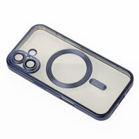 Силиконовый чехол MagSafe SHINING MATTE для iPhone 16 Plus blue titanium