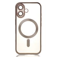 Силиконовый чехол MagSafe SHINING MATTE для iPhone 16 Plus natural titanium