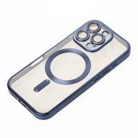 Силиконовый чехол MagSafe SHINING MATTE для iPhone 16 Pro blue titanium