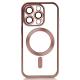 Силіконовий чохол MagSafe SHINING MATTE для телефону iPhone 16 Pro Max pink
