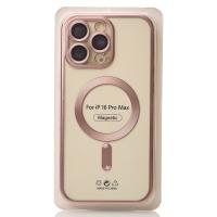 Силиконовый чехол MagSafe SHINING MATTE для iPhone 16 Pro Max pink