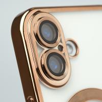 Силиконовый чехол MagSafe SHINING MATTE для iPhone 16 Plus desert titanium