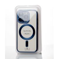 Силиконовый чехол MagSafe SHINING MATTE для iPhone 15 Pro blue titanium