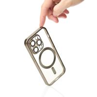 Силиконовый чехол MagSafe SHINING MATTE для iPhone 14 Pro natural titanium