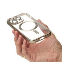 Силиконовый чехол MagSafe SHINING MATTE для iPhone 13 Pro natural titanium