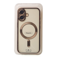 Силиконовый чехол MagSafe SHINING MATTE для iPhone 16 Plus desert titanium