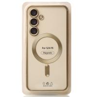 Силиконовый чехол MagSafe SHINING MATTE для Samsung S24 FE gold