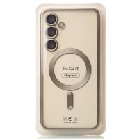Силіконовий чохол MagSafe SHINING MATTE для телефону Samsung S24 FE natural titanium