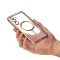 Силіконовий чохол MagSafe SHINING MATTE для телефону Samsung S24 FE natural titanium