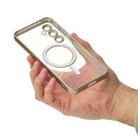 Силіконовий чохол MagSafe SHINING MATTE для телефону Samsung S24 FE natural titanium