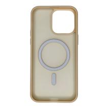Силиконовый чехол MATTE с поддержкой MagSafe для iPhone 15 Pro Max cream