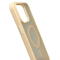 Силиконовый чехол MATTE с поддержкой MagSafe для iPhone 15 Pro Max cream