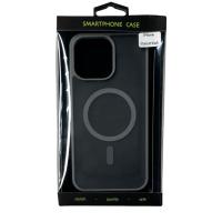 Силіконовий чохол MATTE з підтримкою MagSafe для телефону iPhone 15 Pro Max titanium black