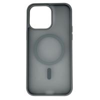 Силіконовий чохол MATTE з підтримкою MagSafe для телефону iPhone 15 Pro Max titanium black