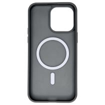 Силиконовый чехол MATTE с поддержкой MagSafe для iPhone 15 Pro titanium black