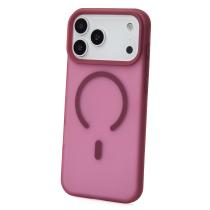 Силиконовый чехол SOFT MATT с поддержкой MagSafe для iPhone 17 Pro Max cherry red