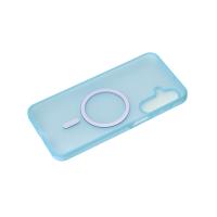 Силиконовый чехол SOFT MATT с поддержкой MagSafe для Samsung A17 light blue