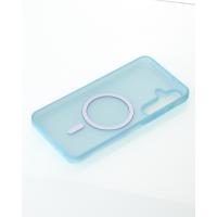 Силиконовый чехол SOFT MATT с поддержкой MagSafe для Samsung S24 Plus/S25 Plus light blue
