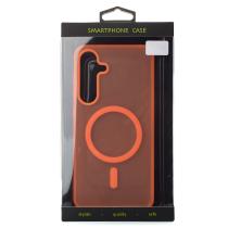 Силіконовий чохол SOFT MATT з підтримкою MagSafe для Samsung S24/S25 orange