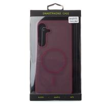 Силіконовий чохол SOFT MATT з підтримкою MagSafe для Samsung S24 Plus/S25 Plus cherry red