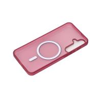 Силиконовый чехол SOFT MATT с поддержкой MagSafe для Samsung S24 Plus/S25 Plus cherry red