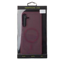 Силіконовий чохол SOFT MATT з підтримкою MagSafe для Samsung S24/S25 cherry red
