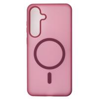 Силиконовый чехол SOFT MATT с поддержкой MagSafe для Samsung S24/S25 cherry red