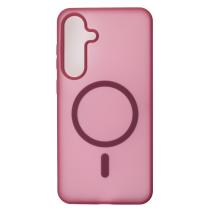 Силіконовий чохол SOFT MATT з підтримкою MagSafe для Samsung S24/S25 cherry red