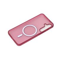 Силіконовий чохол SOFT MATT з підтримкою MagSafe для Samsung S24/S25 cherry red