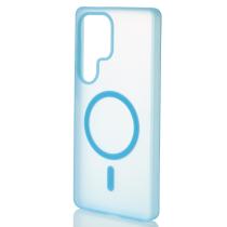 Силиконовый чехол SOFT MATT с поддержкой MagSafe для Samsung S25 Ultra light blue