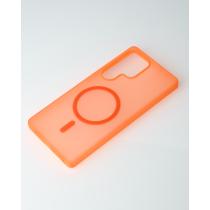 Силіконовий чохол SOFT MATT з підтримкою MagSafe для Samsung S24 Ultra orange