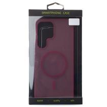 Силіконовий чохол SOFT MATT з підтримкою MagSafe для Samsung S24 Ultra cherry red