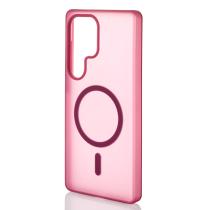Силіконовий чохол SOFT MATT з підтримкою MagSafe для Samsung S24 Ultra cherry red