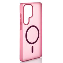 Силіконовий чохол SOFT MATT з підтримкою MagSafe для Samsung S24 Ultra cherry red