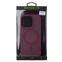 Силіконовий чохол SOFT MATT з підтримкою MagSafe для iPhone 16 Pro cherry red