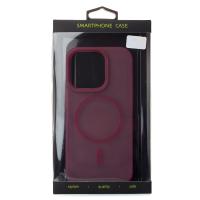 Силіконовий чохол SOFT MATT з підтримкою MagSafe для iPhone 16 Pro Max cherry red