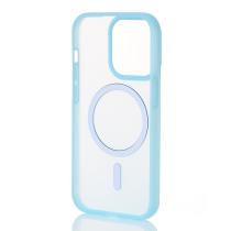 Силиконовый чехол SOFT MATT с поддержкой MagSafe для iPhone 15 Pro Max light blue