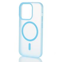 Силиконовый чехол SOFT MATT с поддержкой MagSafe для iPhone 13/14 light blue